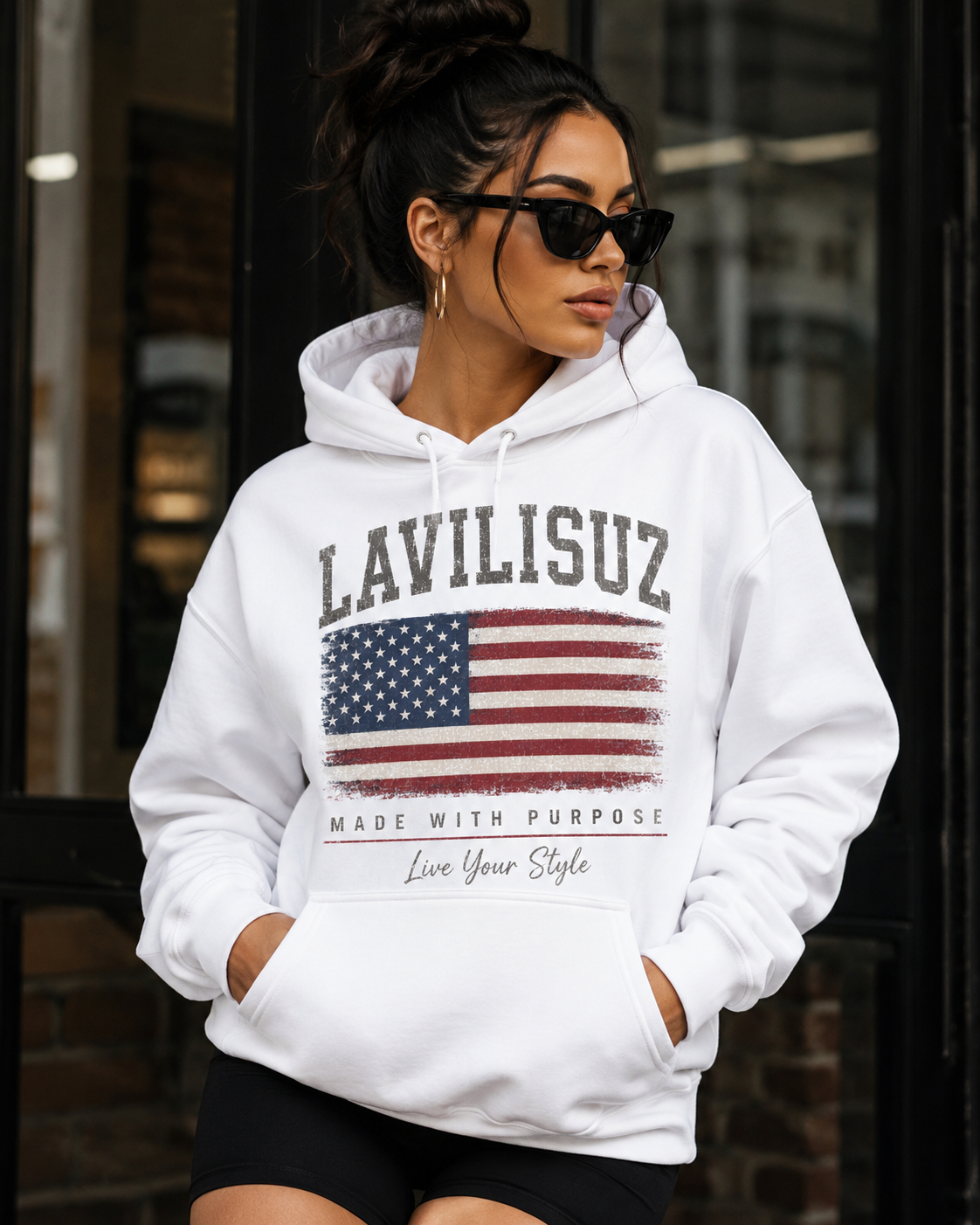 Lavilisuz American flag Hoodie