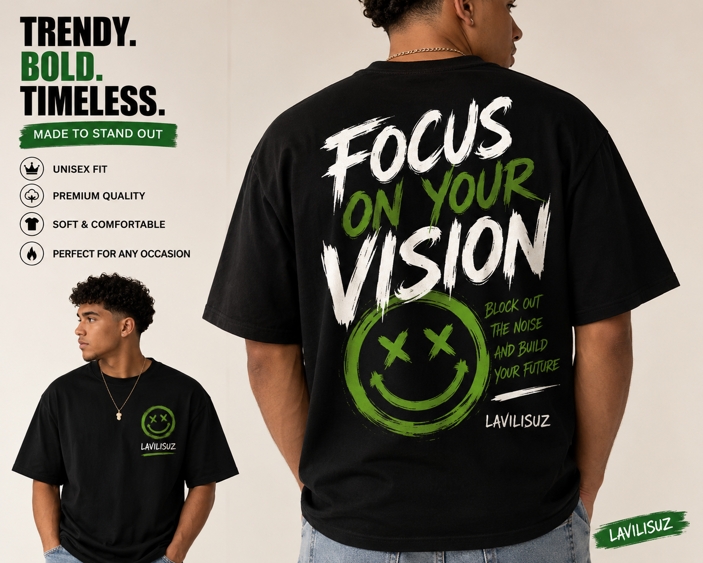 Focus On Your Vision Graphic Tee - Front and Back View