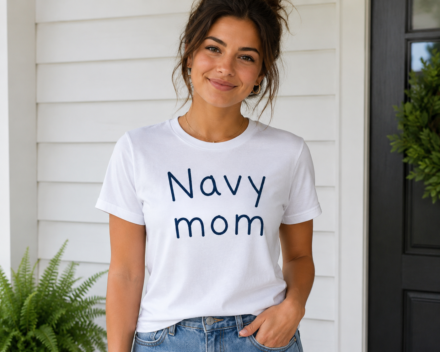 Navy Mom Tee