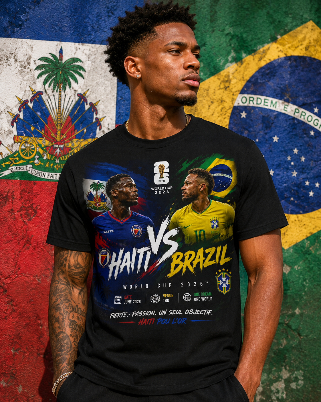 Haiti vs Brazil World Cup 2026 Tee
