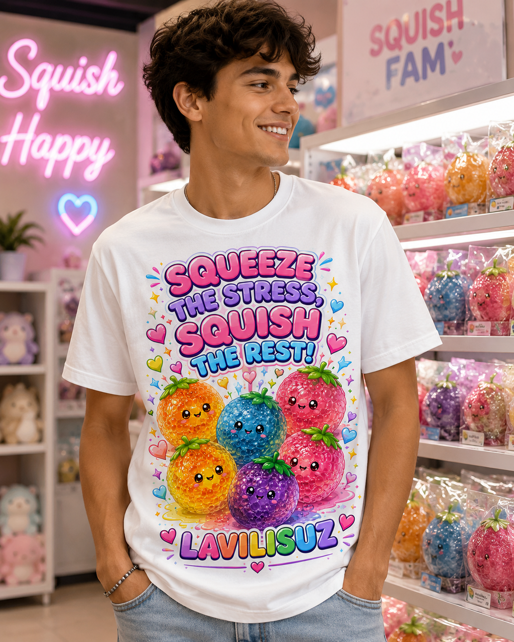 Squeeze the Stress squish the Rest Graphic t-shirt