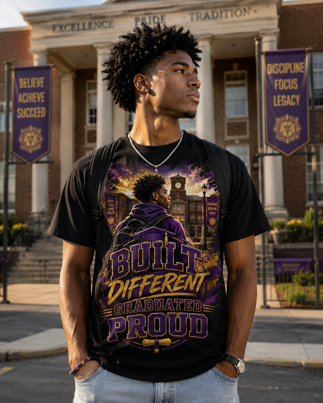 Built Different. Graduated Proud. Tee