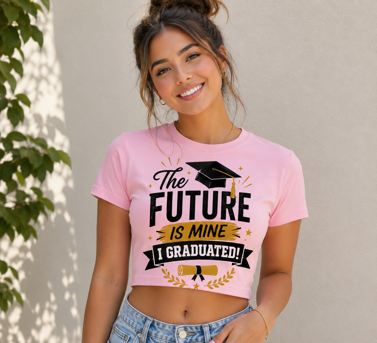 The Future Is Mine. I Graduated! Crop Tee
