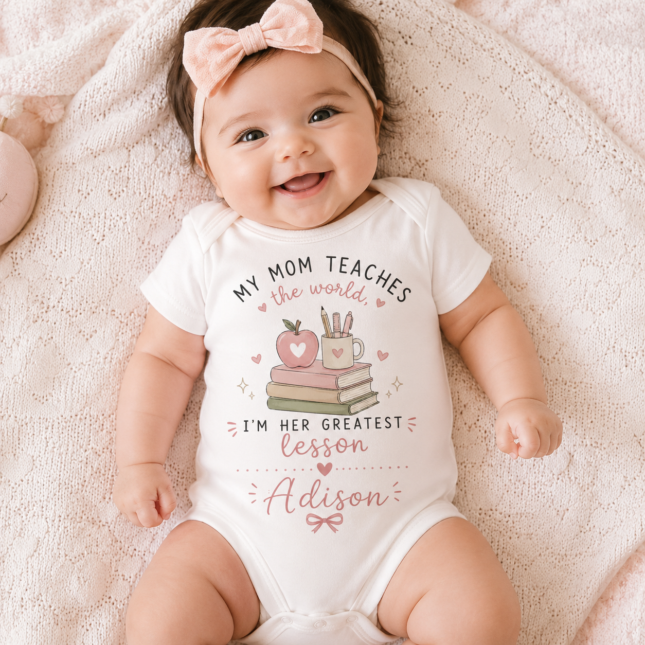 My Mom Teaches the World Personalized Baby Onesie