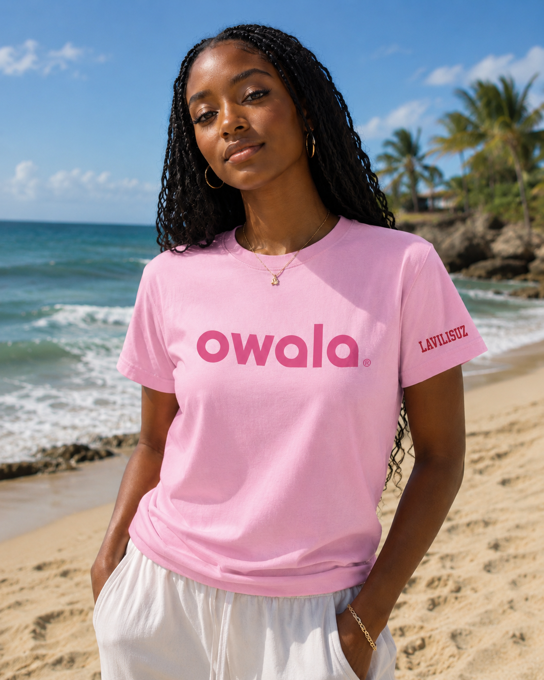 Owala x Lavilisuz Pink Graphic Tee