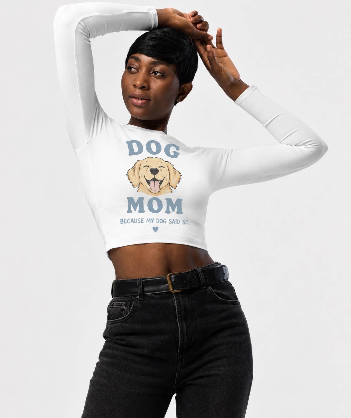 Dog Mom Long Sleeve Crop Top