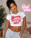 Running on Coffee & WiFi Crop Tee