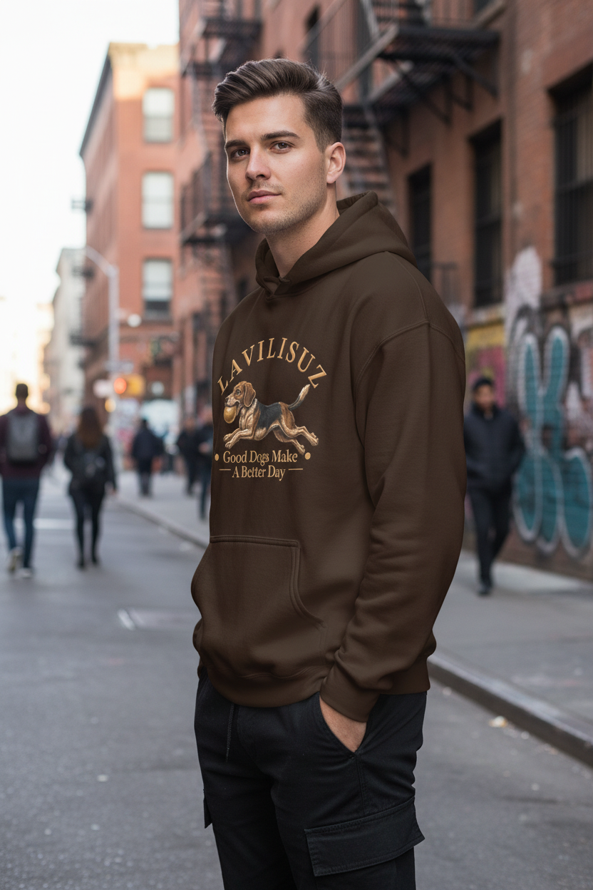 Dark Brown Hoodie Side
