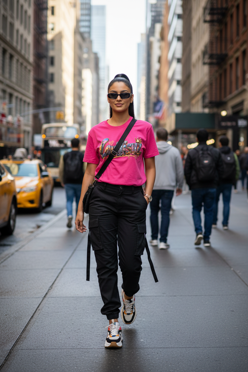 Lavilisuz Pink Tee - NYC Street
