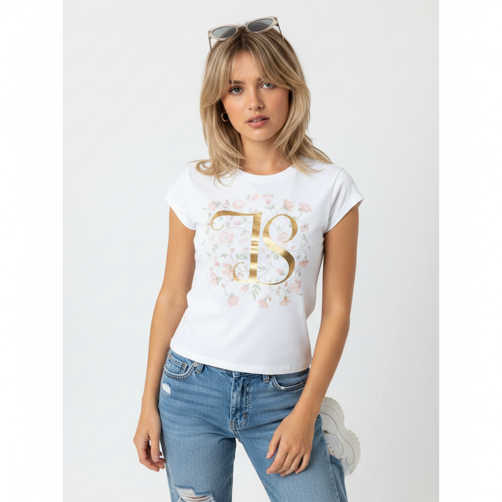 Lavilisuz Women's Y2K Baby Tee - White